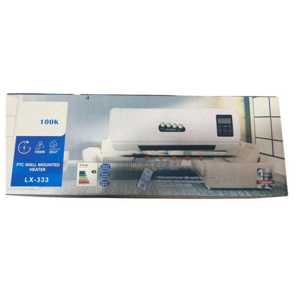 Стенен PTC отоплител и вентилатор LX-333 – 1800W, дистанционно управление и таймер