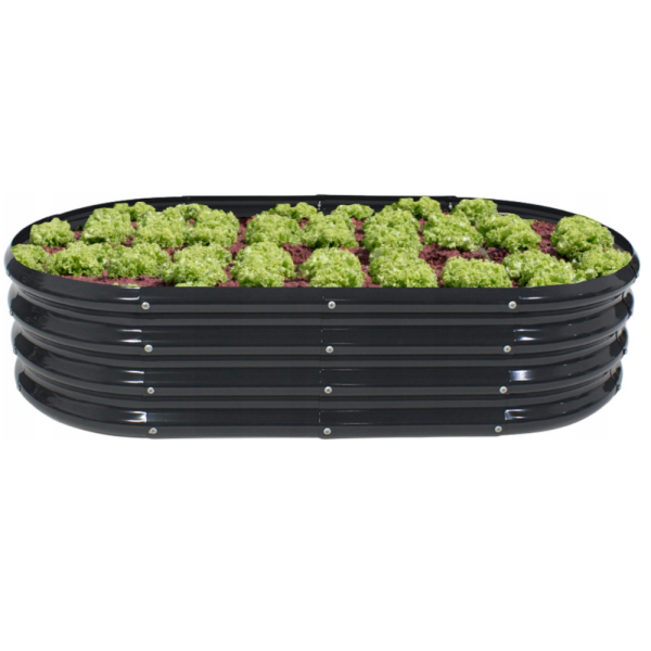 Овална леха за зеленчуци и цветя - модерна форма и здрава конструкция 240 х 120 х 30см