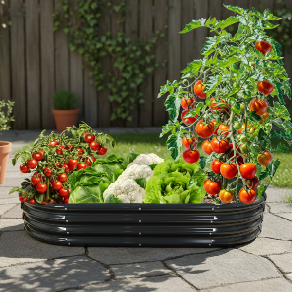 Овална леха за зеленчуци и цветя - модерна форма и здрава конструкция 240 х 120 х 30см 5