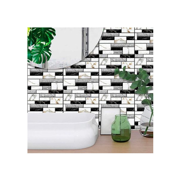 Самозалепващи 3D стикери за стена – Имитация на мрамор, 30x30 см (10 броя) 2