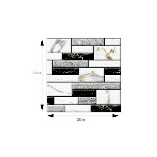 Самозалепващи 3D стикери за стена – Имитация на мрамор, 30x30 см (10 броя) 7