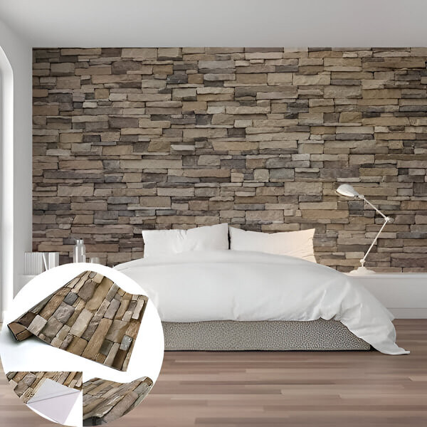 Самозалепващ 3D тапет с тухлен ефект – PVC, водоустойчив и шумоизолиращ, 300 x 35 см 1