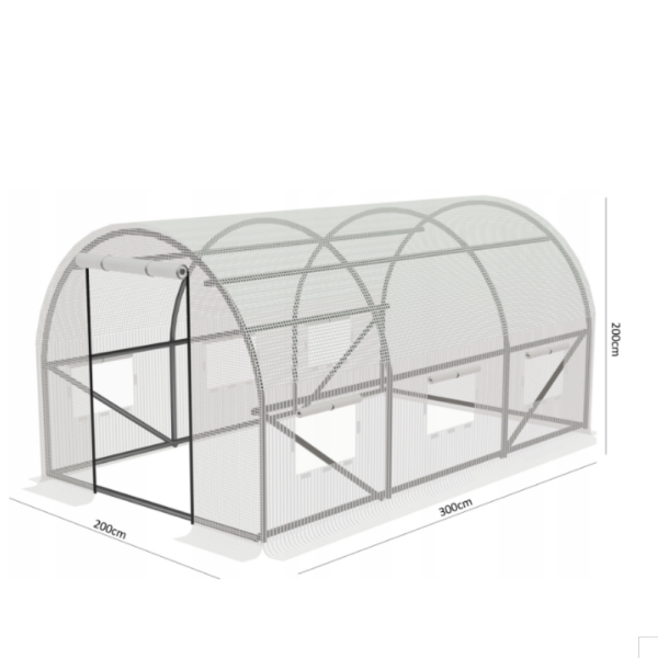 Компактна бяла оранжерия - професионална защита и идеални условия за вашите култури - 3 х 2 х 2м