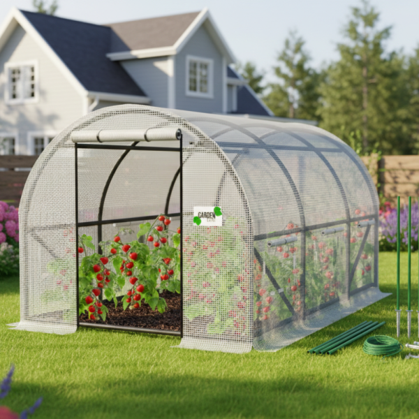 Компактна бяла оранжерия - професионална защита и идеални условия за вашите култури - 3 х 2 х 2м