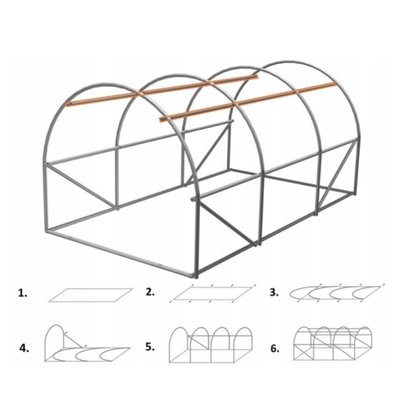 Компактна бяла оранжерия - професионална защита и идеални условия за вашите култури - 3 х 2 х 2м