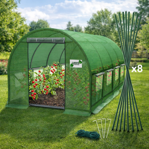 Градиснка оранжерия със стабилна конструкция - перфектен микроклимат за вашите растения - 6 х 3 х 2м