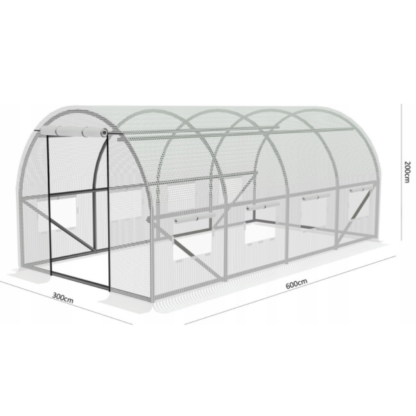 Градинска четирисегментна бяла оранжерия - модерен и ярък дизайн - 6 х 3 х 2м