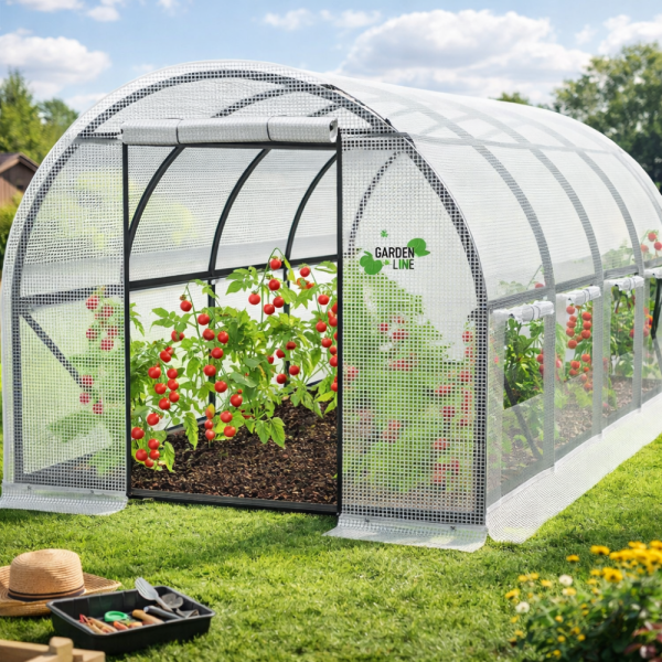 Градинска четирисегментна бяла оранжерия - модерен и ярък дизайн - 6 х 3 х 2м 1