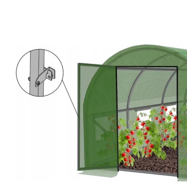 Голяма оранжерия с иновативна врата с панти - комфорт и издръжливост 10