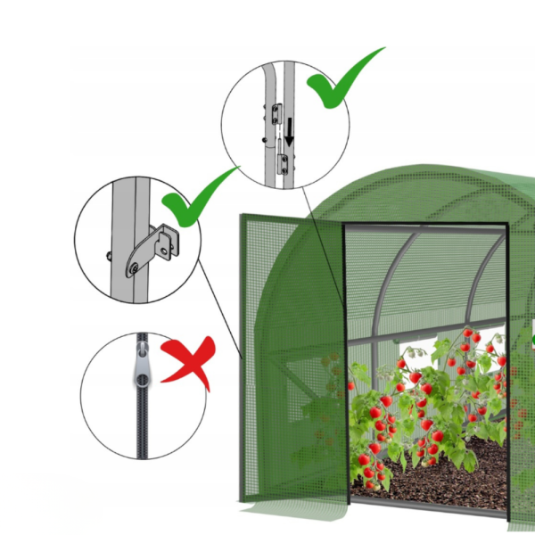 Голяма оранжерия с иновативна врата с панти - комфорт и издръжливост