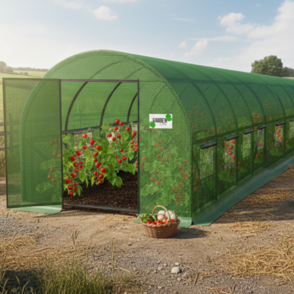 Голяма оранжерия с иновативна врата с панти - комфорт и издръжливост 2