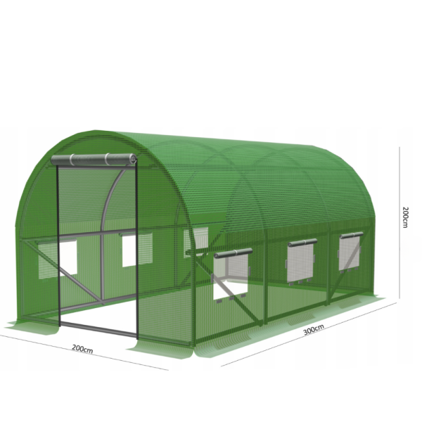 Градинска оранжерия 3 сегментова с допълнителна вентилация 3 х 2 х 2м 10