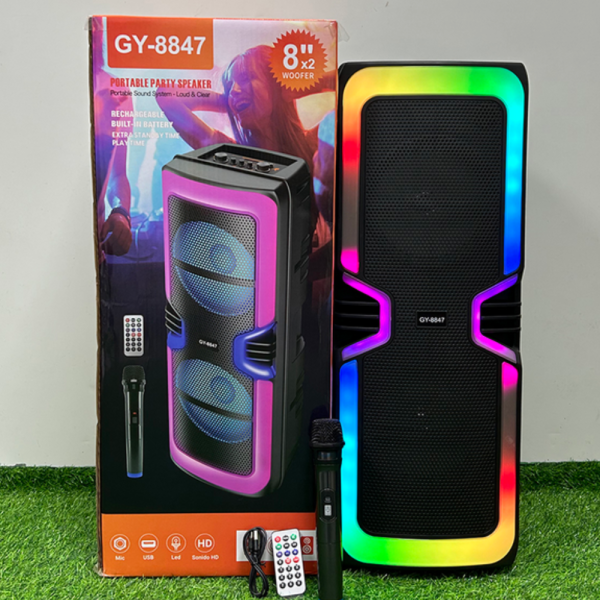 Bluetooth караоке тонколона GY-8847 с Led осветление 4