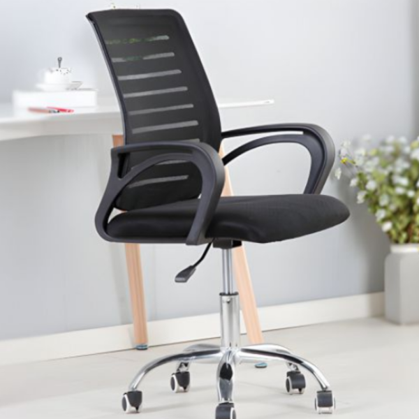 Въртящ се офис стол - регулируема височина и ергономични подлакътници