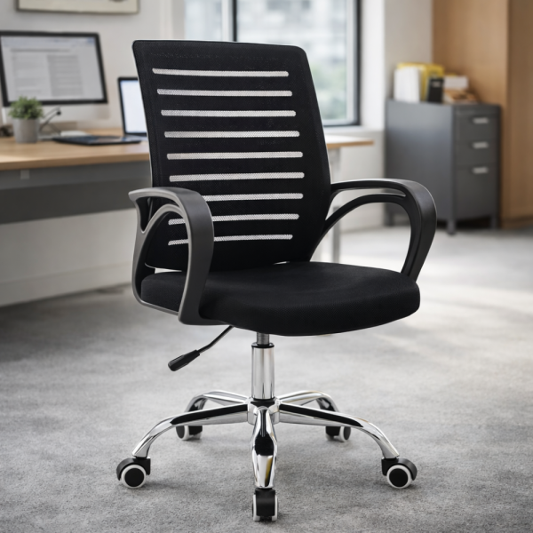 Въртящ се офис стол - регулируема височина и ергономични подлакътници 4