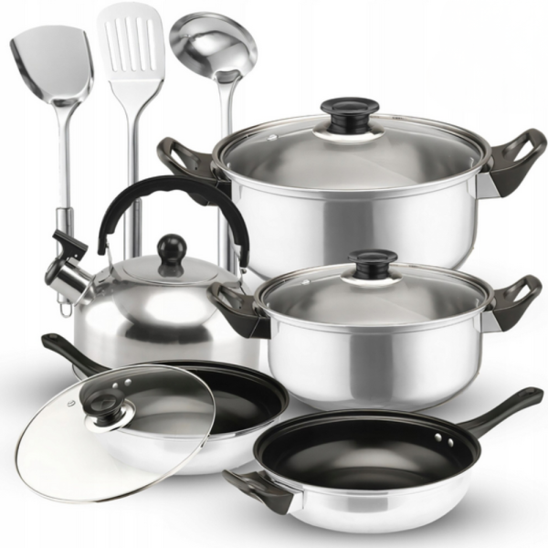 Комплект тенджери и аксесоари от 11 части - издръжливи и устойчиви 10