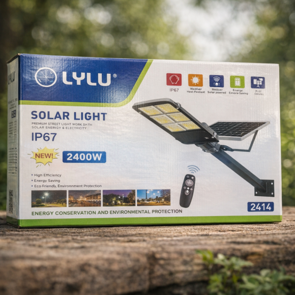 Соларна улична лампа Lylu 2400W с отделен панел и дистанционно управление 5