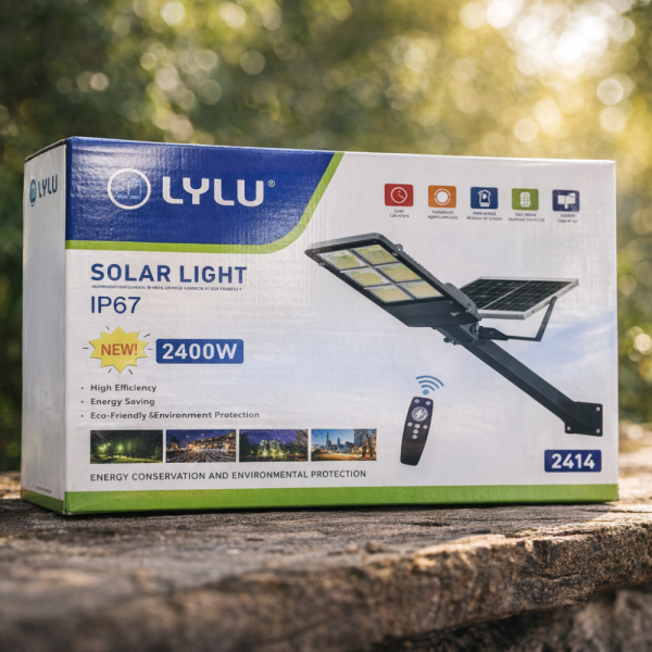 Соларна улична лампа Lylu 2400W с отделен панел и дистанционно управление