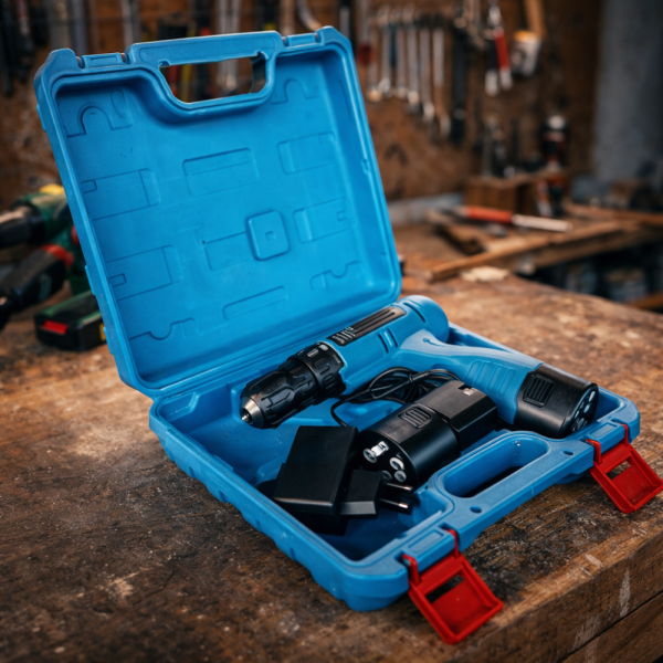 Комплект безжичен винтоверт с Led осветление, 2 батерии и куфар - всичко под ръка