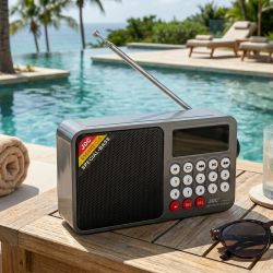 Соларно портативно радио JOC H6108REC-S с Bluetooth, FM радио и MP3 плеър