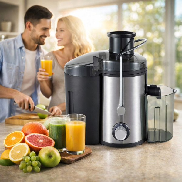 Сокоизстисквачка Muhler MJ-600S, 600W, Корпус и цедка от неръждаема стомана, 2 скорости + Turbo, 0.5 л чаша 2