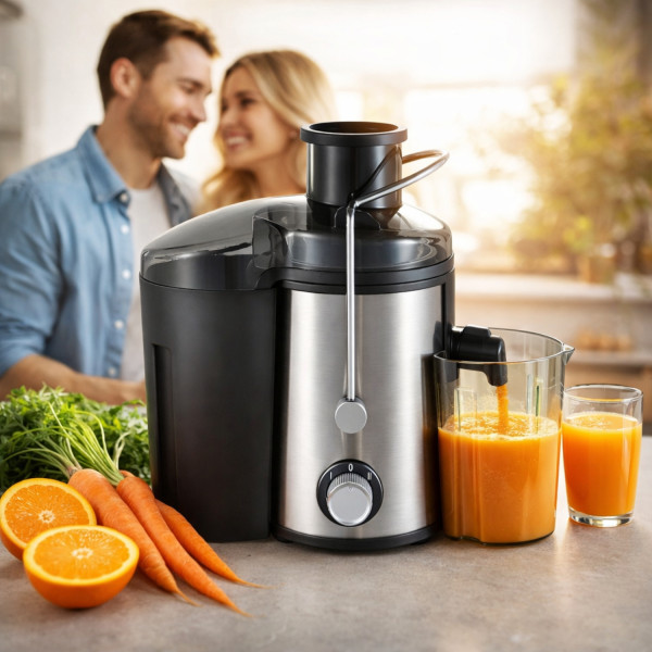 Сокоизстисквачка Muhler MJ-600S, 600W, Корпус и цедка от неръждаема стомана, 2 скорости + Turbo, 0.5 л чаша 5