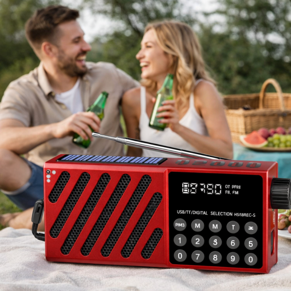 Радио със соларно зареждане JOC-6138REC-S с Bluetooth, мултифункционално и преносимо