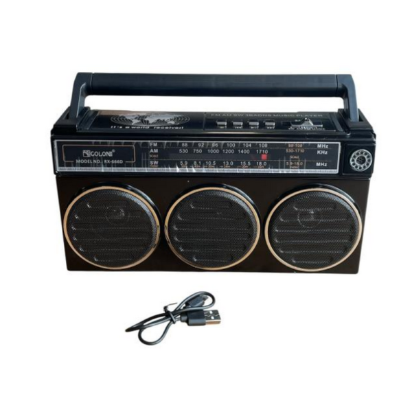 Портативно ретро радио - 3 лентов приемник GOLON RX-666D 6