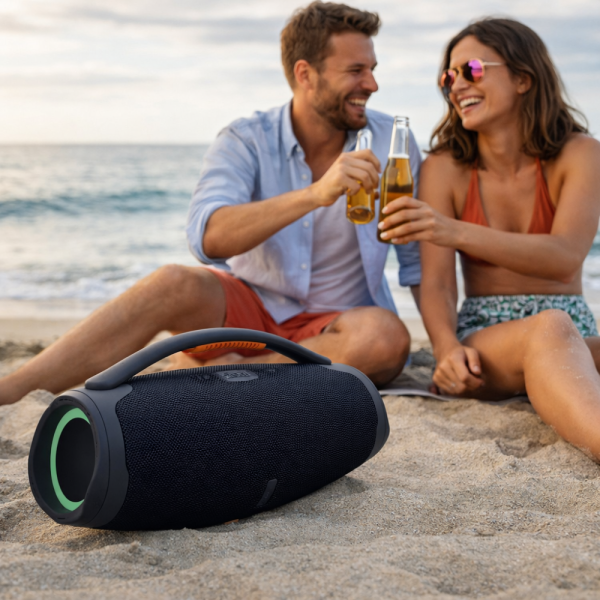 Преносима караоке тонколона с 2 микрофона B21 BOOMBOX - мощен звук и RGB Led осветление