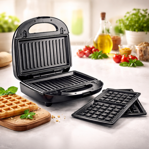 Уред за сандвичи и гофрети 2в1 Muhler MH-899D, грил плочa/ белгийска гофрета