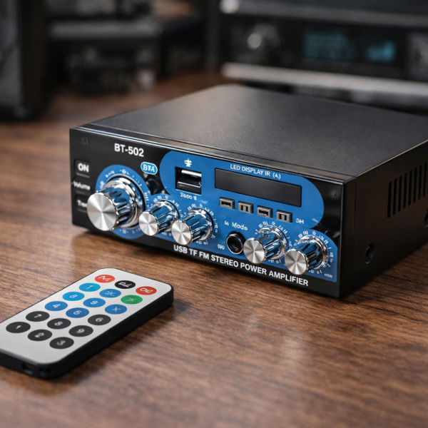 Аудио усилвател с МР3 плейър, LCD дисплей и дистанционно управление – 30W+30W