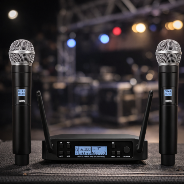 Комплект 2 броя безжични микрофони и UHF приемник с дисплей GLXD4