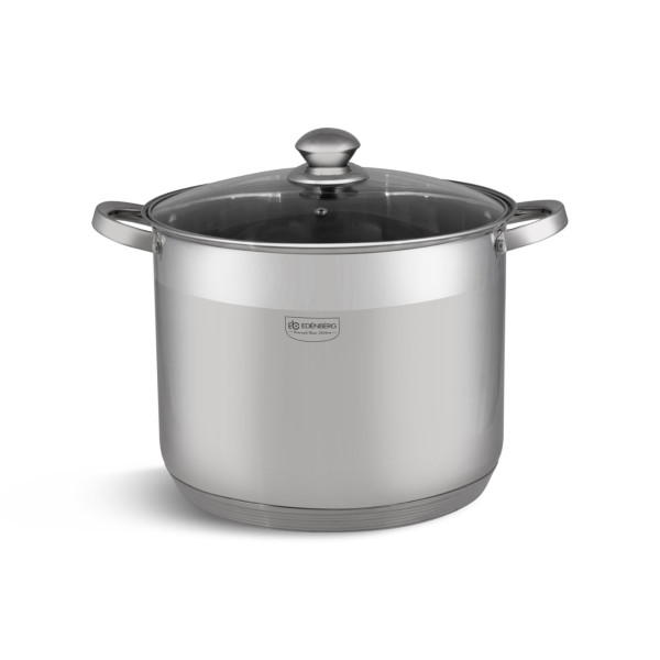 Комплект тенджери от неръждаема стомана, 10 части, Индукция, Многослойно дъно, Капаци от закалено стъкло