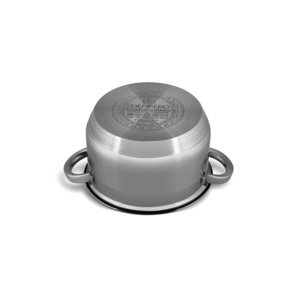 Комплект тенджери от неръждаема стомана, 10 части, Индукция, Многослойно дъно, Капаци от закалено стъкло