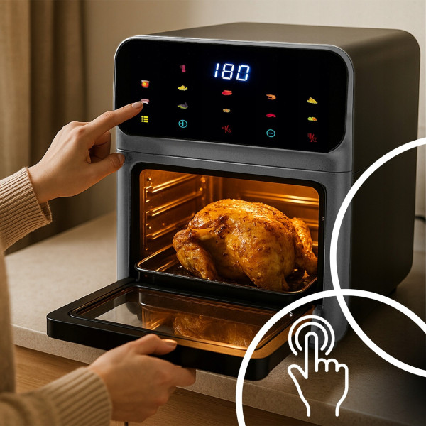 Еър фрайър и фурна 2-в-1, XXL Капацитет 8,5L, 1350W, 10 Програми, LED Тъч дисплей 3