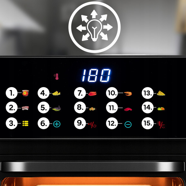 Еър фрайър и фурна 2-в-1, XXL Капацитет 8,5L, 1350W, 10 Програми, LED Тъч дисплей 8