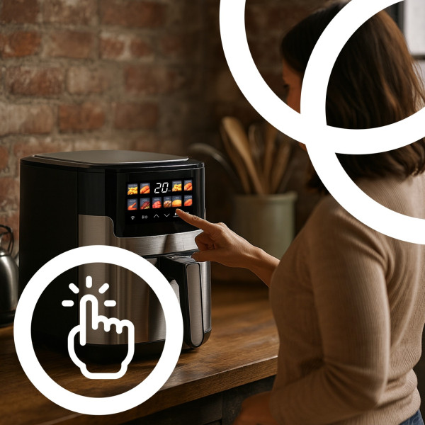 Смарт Еърфрайър Retoo, 2200W, XXL 6.5л, Wi-Fi Tuya App, 10 Програми, Неръждаема стомана