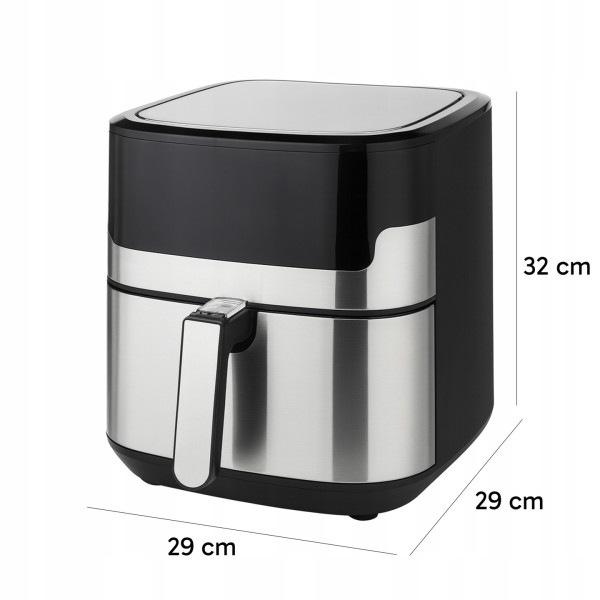 Смарт Еърфрайър Retoo, 2200W, XXL 6.5л, Wi-Fi Tuya App, 10 Програми, Неръждаема стомана