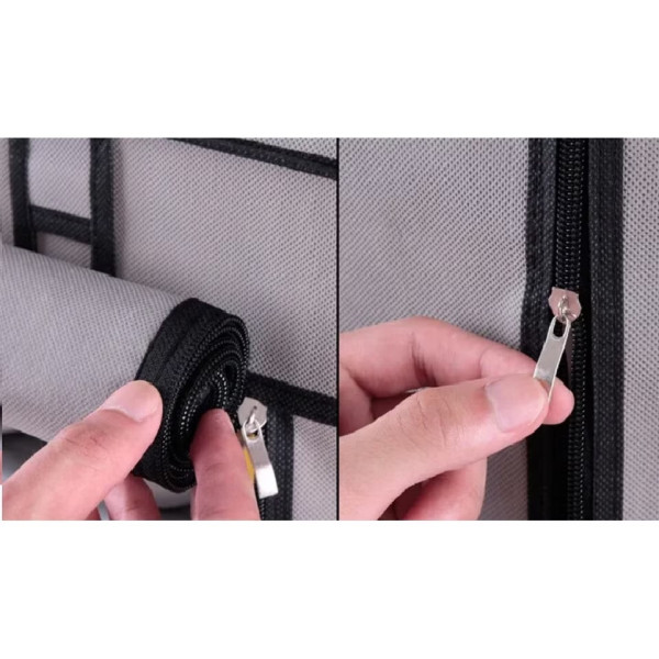 Сгъваем текстилен шкаф XXL, органайзер за дрехи, дишащ материал