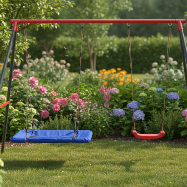 Двойна градинска люлка - класическа и щъркелово гнездо - гарантиран релакс и забавление 4