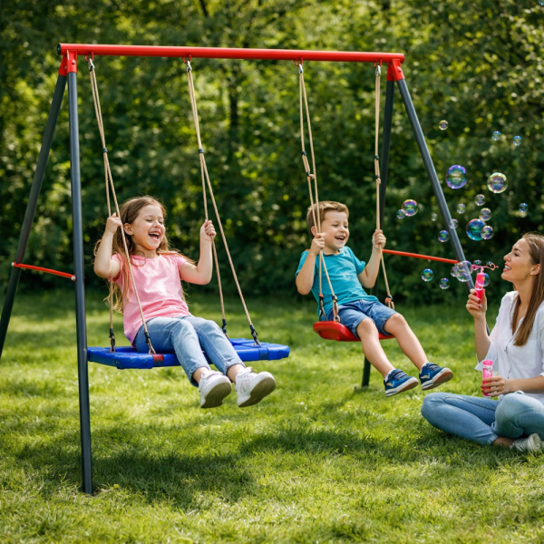 Двойна градинска люлка - класическа и щъркелово гнездо - гарантиран релакс и забавление 1