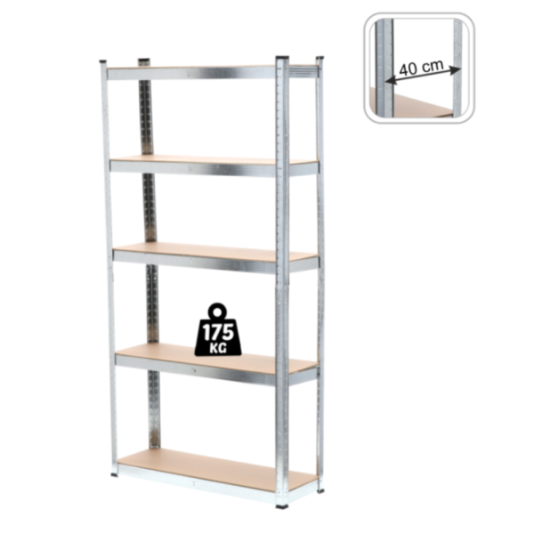 Практичен рафт на 5 нива с товаропиносимост до 175кг - лесен монтаж и стабилност 5