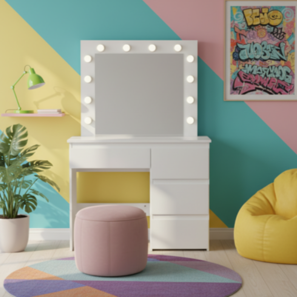 Тоалетка с голямо Led огледало - перфектна за всеки интериор 7