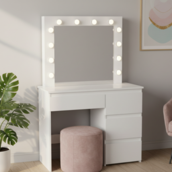 Тоалетка с голямо Led огледало - перфектна за всеки интериор