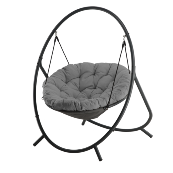 Висящ стол PATIO с тъмносива  възглавница и сива рамка - стилен акцент за всеки дом и градина 8