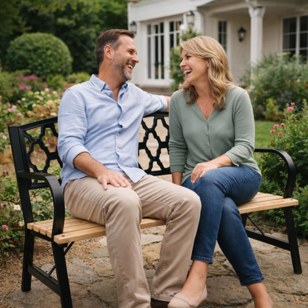 Елегантна градинска пейка – стил и комфорт за вашата градина