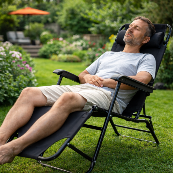 Сгъваем шезлонг с възглавница - стилен и функционален