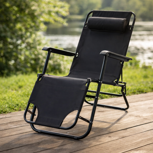 Сгъваем шезлонг с възглавница - стилен и функционален