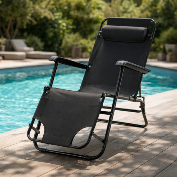 Сгъваем шезлонг с възглавница - стилен и функционален