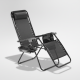 Сгъваем градински шезлонг с възглавница, поставка за напитки и джоб 10